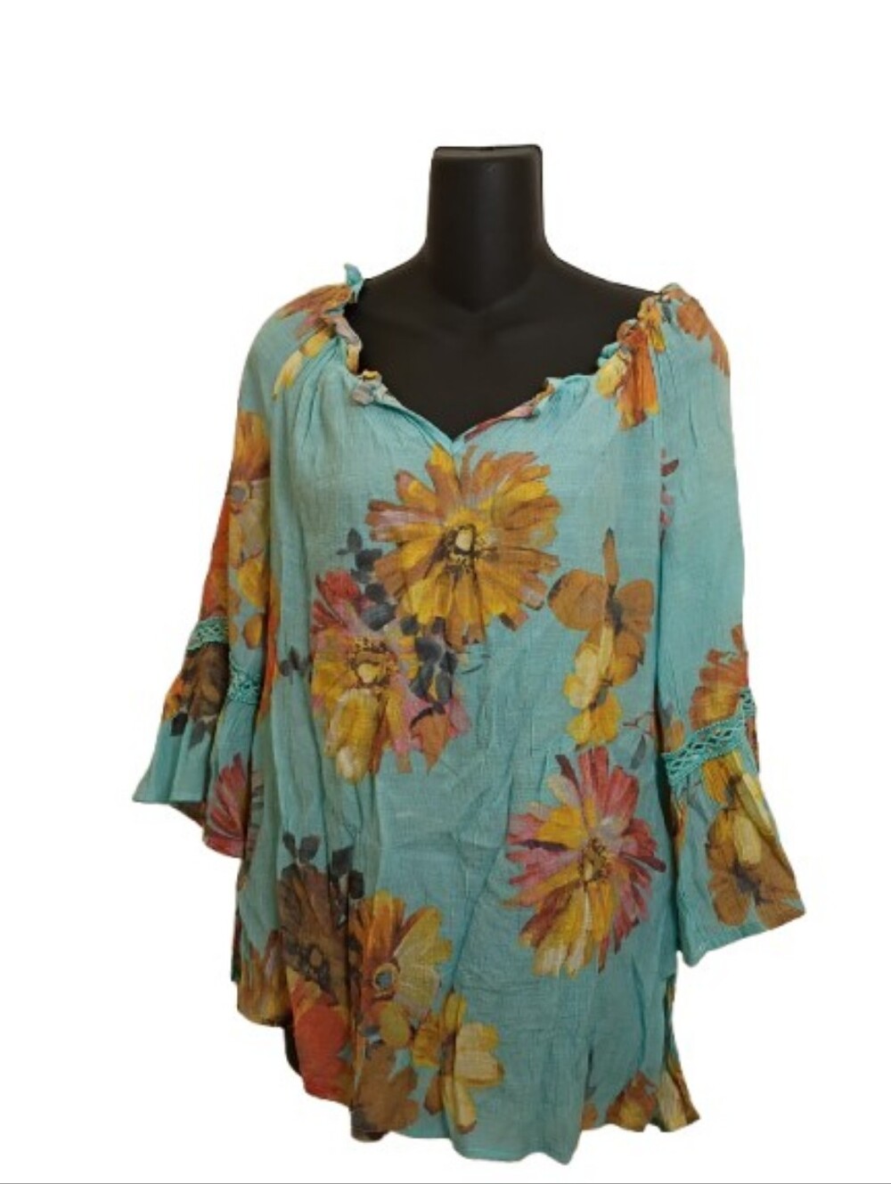 Blouse floral print bell sleeves
